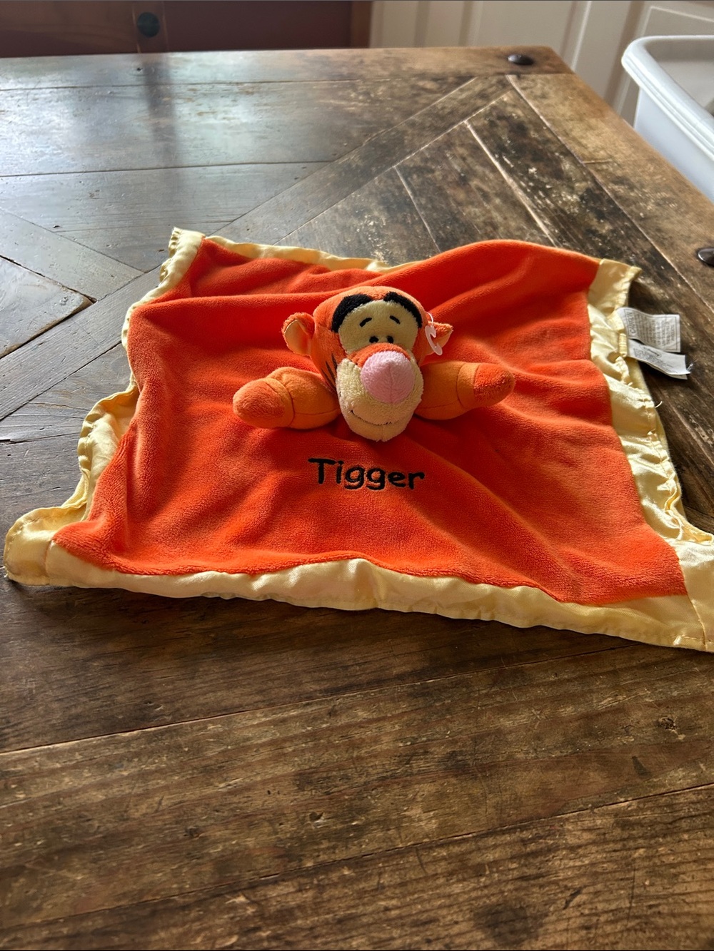 Disney's Winnie the Pooh Tigger 11” Plush Rattle Security Blanket Lovey Sensory